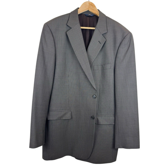 Brooks Brothers 346‎ Stretch Size 46L Brown Nailshead Wool-Lycra Blazer